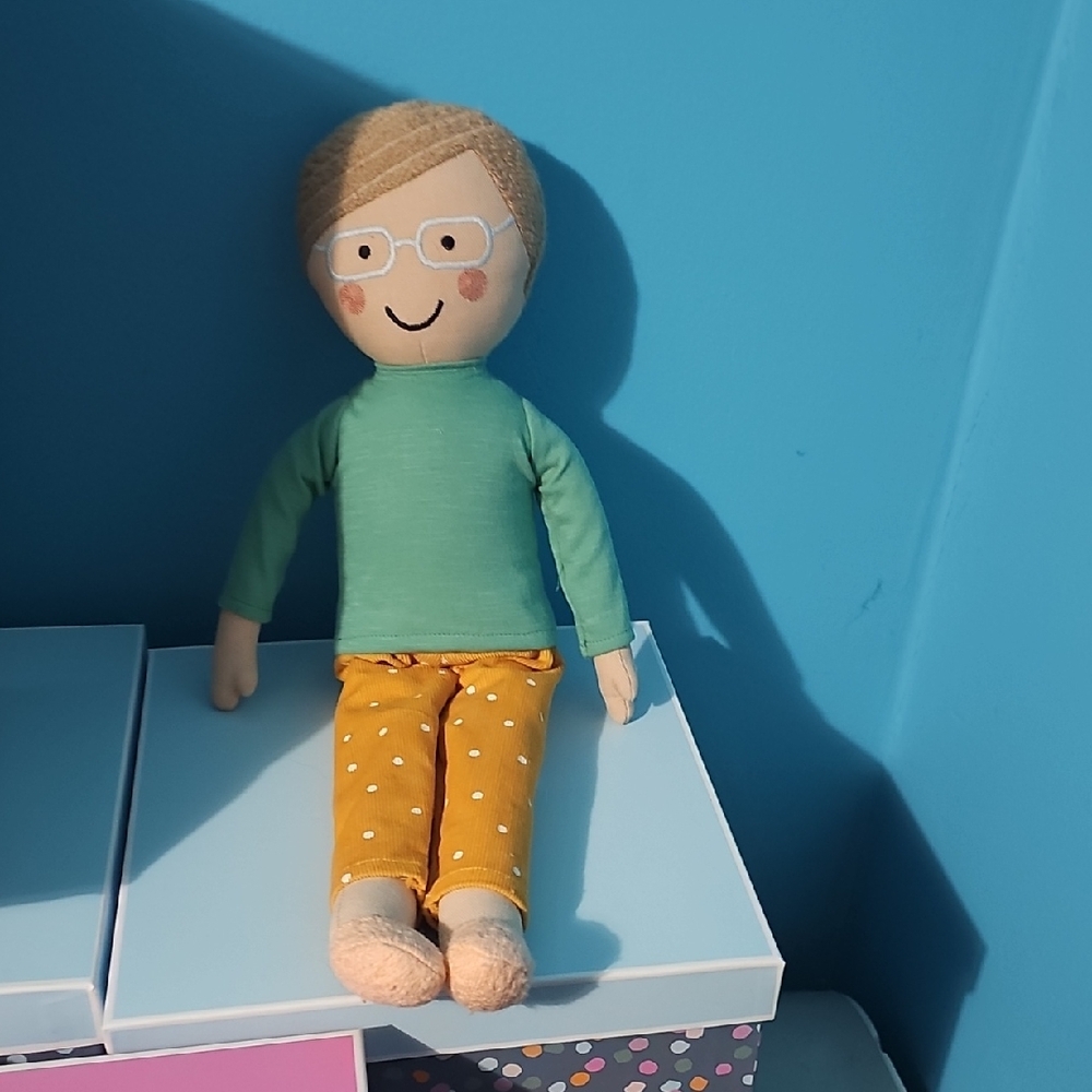 Pillowfort Green and Yellow Stuffed Doll